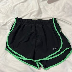 Nike Dri-fit black and green shorts